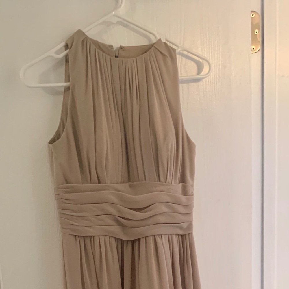 Champagne, chiffon, gown/ bridesmaid dress